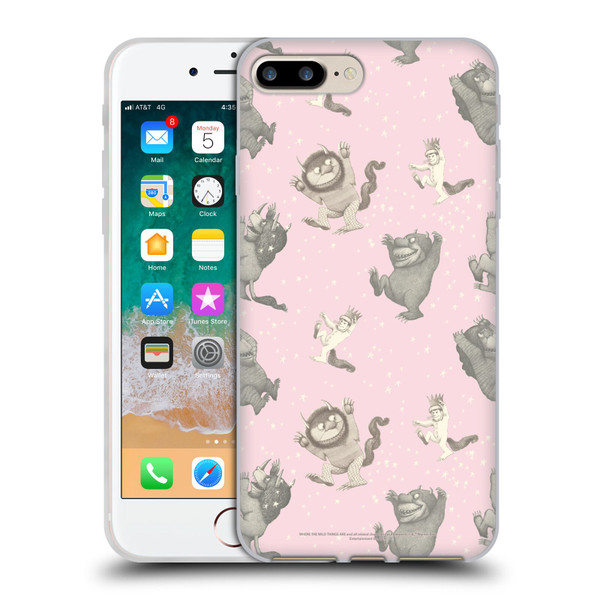 Where the Wild Things Are Literary Graphics Pink Pattern Soft Gel Case for Apple iPhone 7 Plus / iPhone 8 Plus