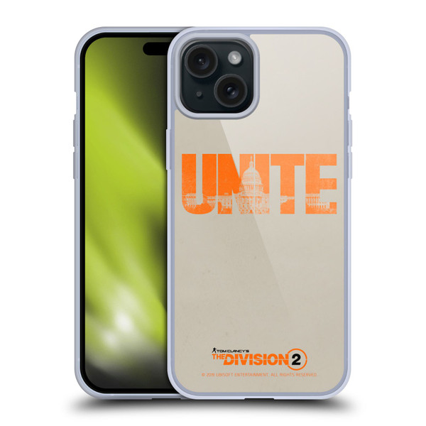 Tom Clancy's The Division 2 Key Art Unite Soft Gel Case for Apple iPhone 15 Plus