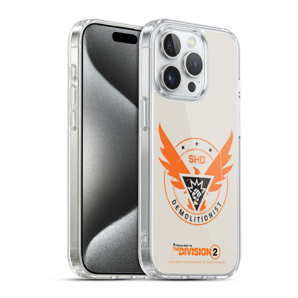 Tom Clancy's The Division 2 Logo Art Demolitionist Soft Gel Case for Apple iPhone 15 Pro & MagSafe