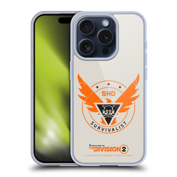 Tom Clancy's The Division 2 Logo Art Survivalist Soft Gel Case for Apple iPhone 15 Pro