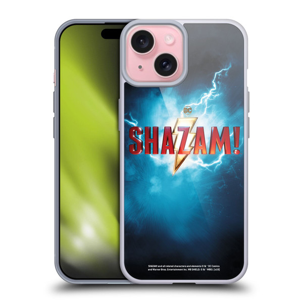 Shazam! 2019 Movie Logos Poster Soft Gel Case for Apple iPhone 15