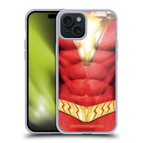 Shazam! 2019 Movie Logos Costume Soft Gel Case for Apple iPhone 15 Plus