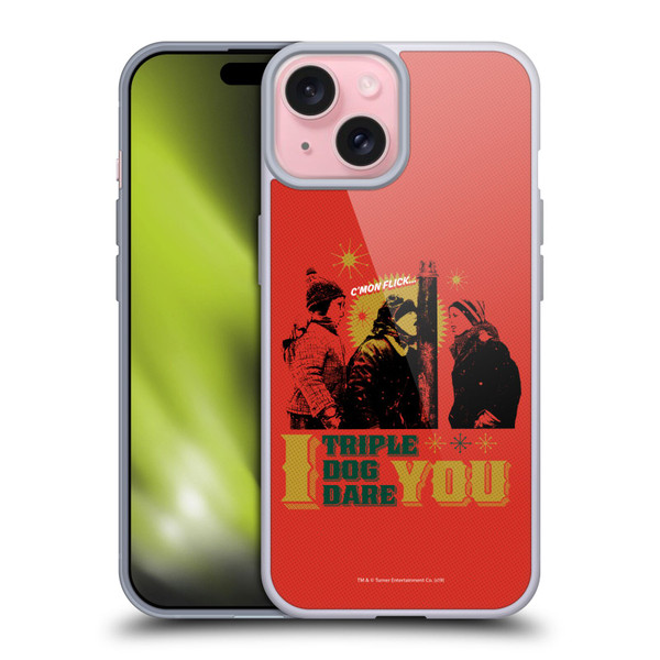 A Christmas Story Composed Art Triple Dog Dare Soft Gel Case for Apple iPhone 15