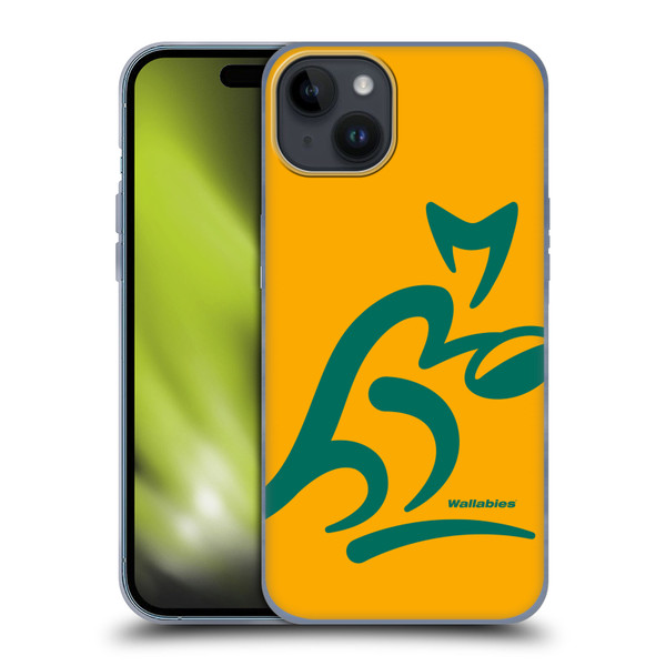 Australia National Rugby Union Team Crest Oversized Soft Gel Case for Apple iPhone 15 Plus