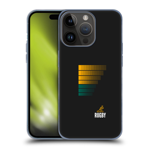 Australia National Rugby Union Team Crest Rugby Green Yellow Soft Gel Case for Apple iPhone 15 Pro