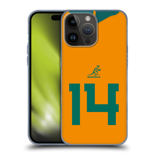 Australia National Rugby Union Team 2021/22 Players Jersey Position 14 Soft Gel Case for Apple iPhone 15 Pro Max