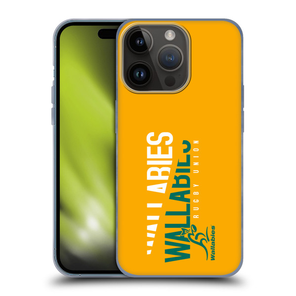 Australia National Rugby Union Team Wallabies Linebreak Yellow Soft Gel Case for Apple iPhone 15 Pro