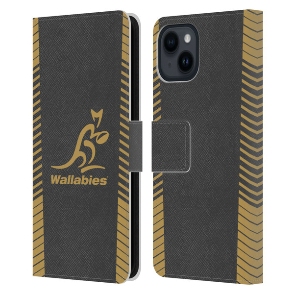 Australia National Rugby Union Team Wallabies Replica Grey Leather Book Wallet Case Cover For Apple iPhone 15