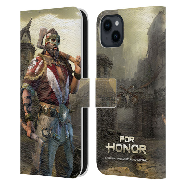 For Honor Characters Berserker Leather Book Wallet Case Cover For Apple iPhone 15 Plus
