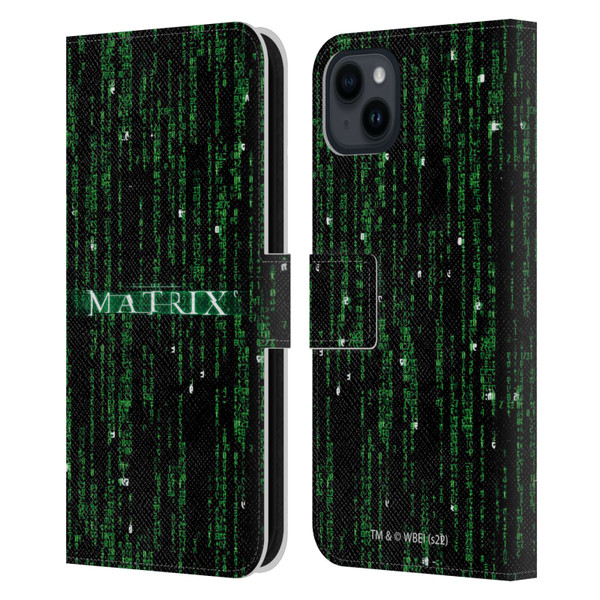 The Matrix Key Art Codes Leather Book Wallet Case Cover For Apple iPhone 15 Plus