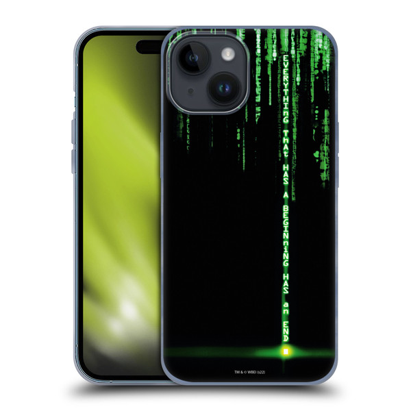 The Matrix Revolutions Key Art Everything That Has Beginning Soft Gel Case for Apple iPhone 15