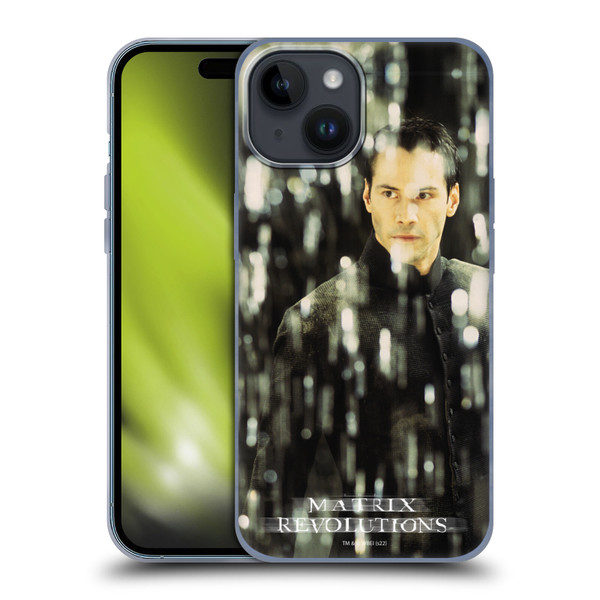 The Matrix Revolutions Key Art Neo 1 Soft Gel Case for Apple iPhone 15