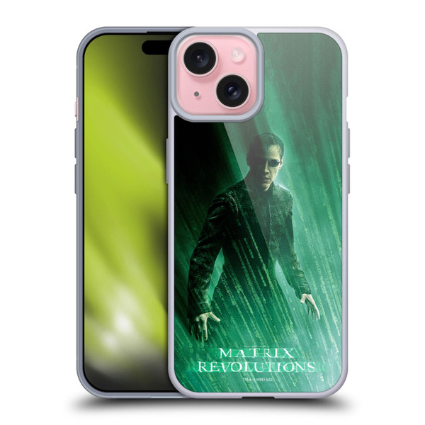 The Matrix Revolutions Key Art Neo 3 Soft Gel Case for Apple iPhone 15