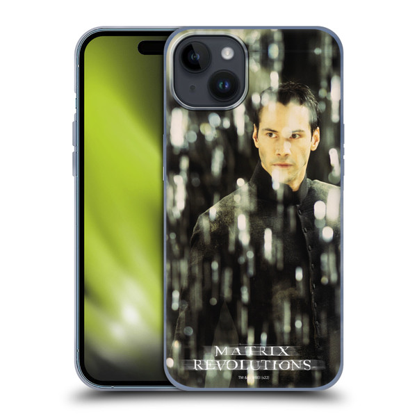 The Matrix Revolutions Key Art Neo 1 Soft Gel Case for Apple iPhone 15 Plus