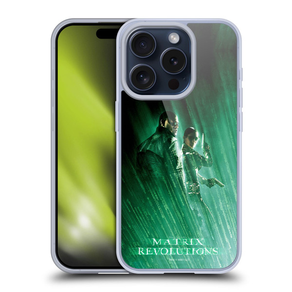 The Matrix Revolutions Key Art Morpheus Trinity Soft Gel Case for Apple iPhone 15 Pro