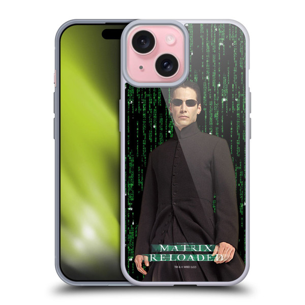 The Matrix Reloaded Key Art Neo 1 Soft Gel Case for Apple iPhone 15