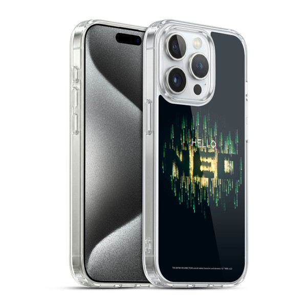 The Matrix Resurrections Key Art Hello Neo Soft Gel Case for Apple iPhone 15 Pro & MagSafe