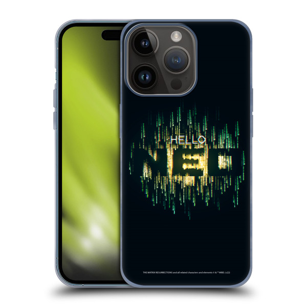 The Matrix Resurrections Key Art Hello Neo Soft Gel Case for Apple iPhone 15 Pro