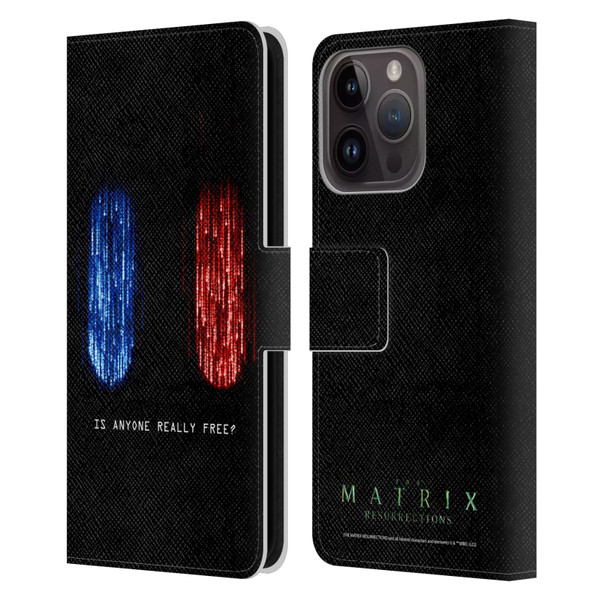 The Matrix Resurrections Key Art Is Anyone Really Free Leather Book Wallet Case Cover For Apple iPhone 15 Pro