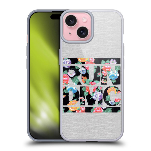 Run-D.M.C. Key Art Floral Soft Gel Case for Apple iPhone 15