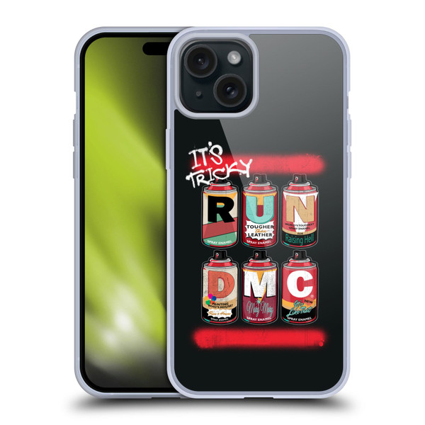 Run-D.M.C. Key Art Spray Cans Soft Gel Case for Apple iPhone 15 Plus