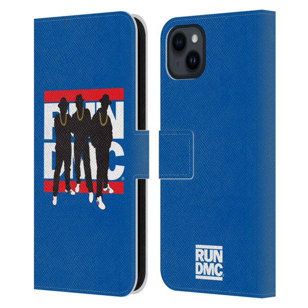 Run-D.M.C. Key Art Silhouette Leather Book Wallet Case Cover For Apple iPhone 15 Plus