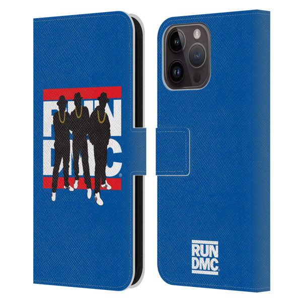 Run-D.M.C. Key Art Silhouette Leather Book Wallet Case Cover For Apple iPhone 15 Pro Max