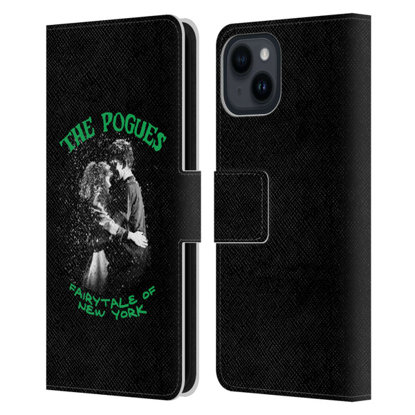The Pogues Graphics Fairytale Of The New York Leather Book Wallet Case Cover For Apple iPhone 15
