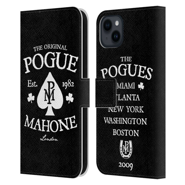 The Pogues Graphics Mahone Leather Book Wallet Case Cover For Apple iPhone 15 Plus