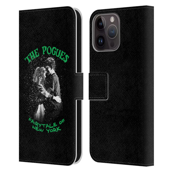 The Pogues Graphics Fairytale Of The New York Leather Book Wallet Case Cover For Apple iPhone 15 Pro Max