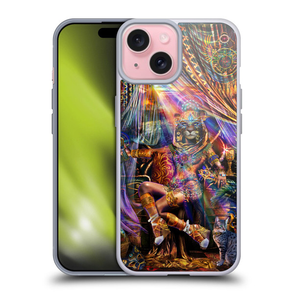 Jumbie Art Gods and Goddesses Bastet Soft Gel Case for Apple iPhone 15
