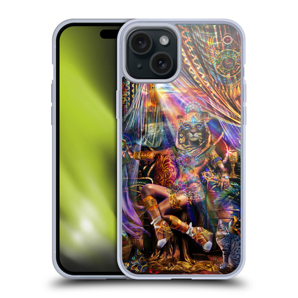 Jumbie Art Gods and Goddesses Bastet Soft Gel Case for Apple iPhone 15 Plus