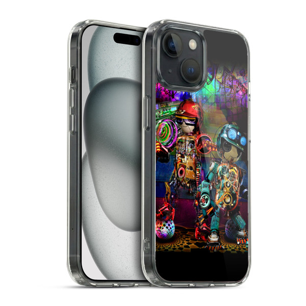 Jumbie Art Visionary Boombox Robots Soft Gel Case for Apple iPhone 15 & MagSafe