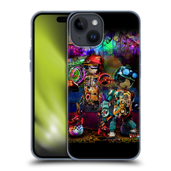 Jumbie Art Visionary Boombox Robots Soft Gel Case for Apple iPhone 15