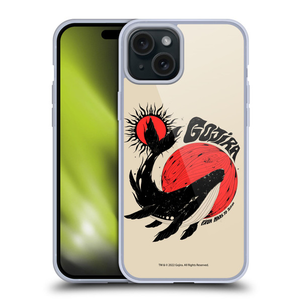 Gojira Graphics Whale Sun Moon Soft Gel Case for Apple iPhone 15 Plus