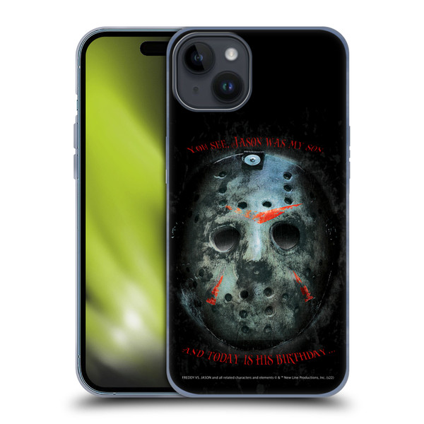 Freddy VS. Jason Graphics Jason's Birthday Soft Gel Case for Apple iPhone 15 Plus