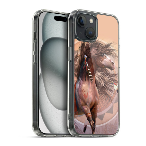 Laurie Prindle Fantasy Horse Spirit Warrior Soft Gel Case for Apple iPhone 15 Plus & MagSafe