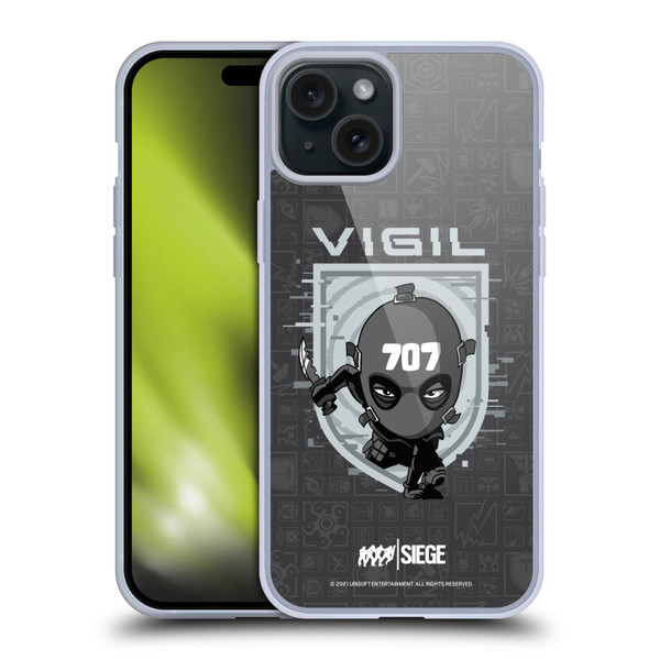 Tom Clancy's Rainbow Six Siege Chibi Operators Vigil Soft Gel Case for Apple iPhone 15 Plus