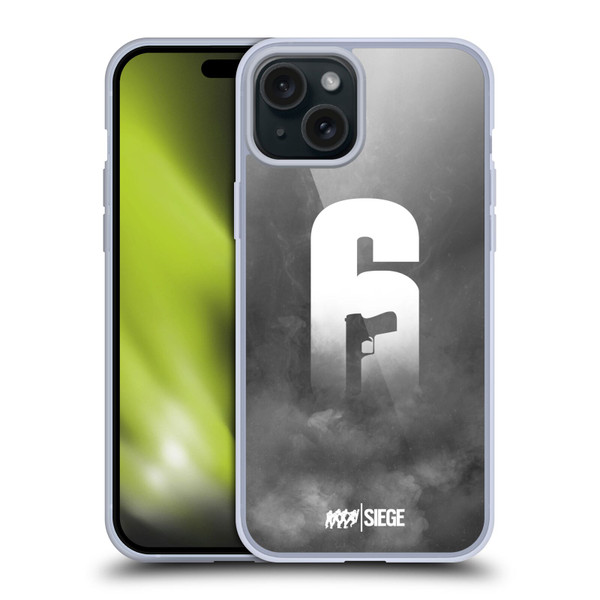 Tom Clancy's Rainbow Six Siege Logo Art Smoke Soft Gel Case for Apple iPhone 15 Plus