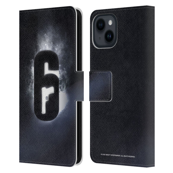 Tom Clancy's Rainbow Six Siege Logos Glow Leather Book Wallet Case Cover For Apple iPhone 15