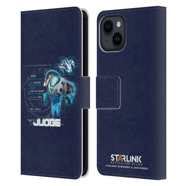 Starlink Battle for Atlas Character Art Judge 2 Leather Book Wallet Case Cover For Apple iPhone 15