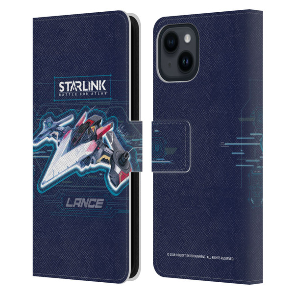 Starlink Battle for Atlas Starships Lance Leather Book Wallet Case Cover For Apple iPhone 15