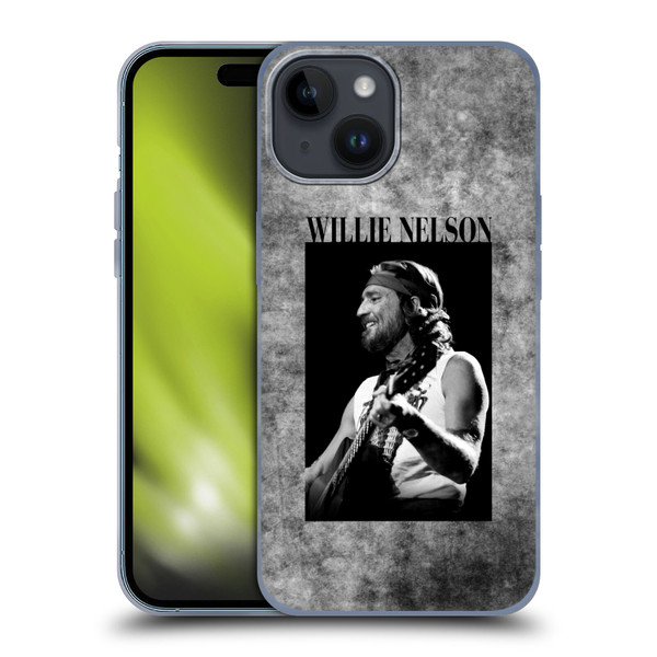 Willie Nelson Grunge Black And White Soft Gel Case for Apple iPhone 15