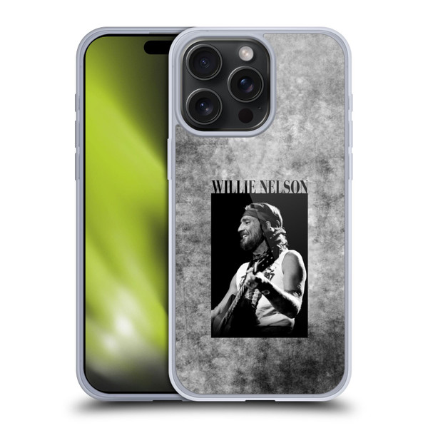 Willie Nelson Grunge Black And White Soft Gel Case for Apple iPhone 15 Pro Max