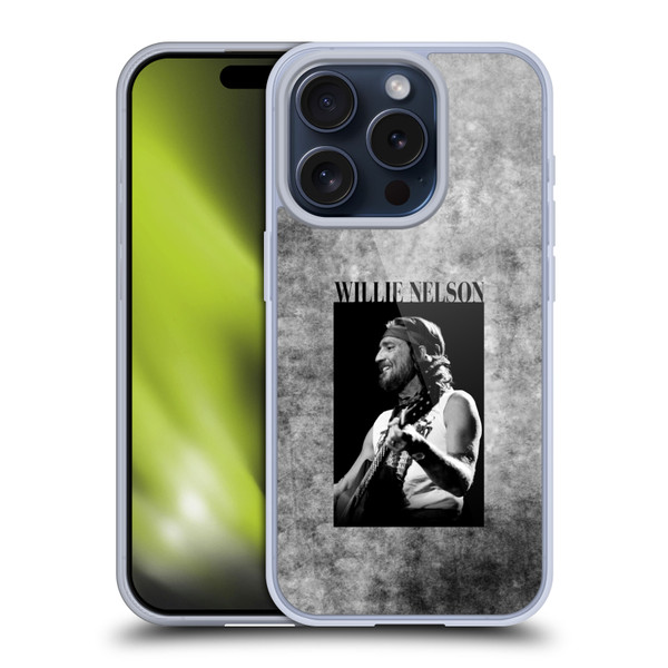 Willie Nelson Grunge Black And White Soft Gel Case for Apple iPhone 15 Pro