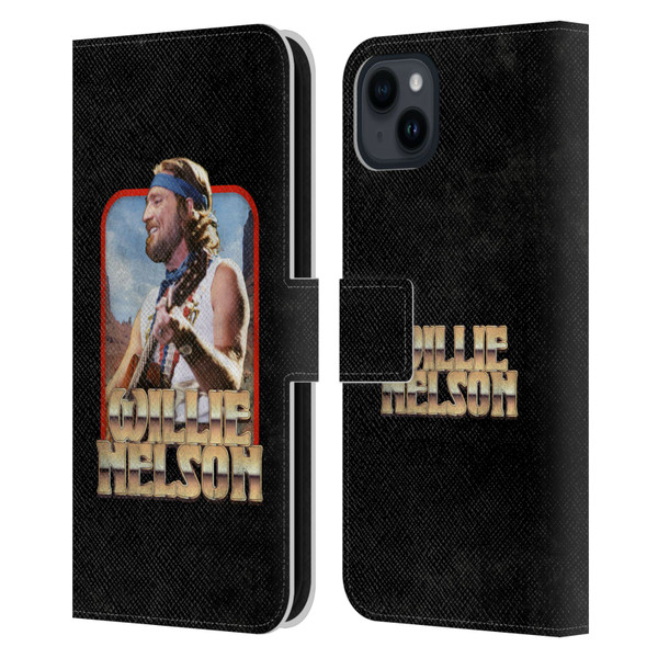 Willie Nelson Grunge Vintage Leather Book Wallet Case Cover For Apple iPhone 15 Plus