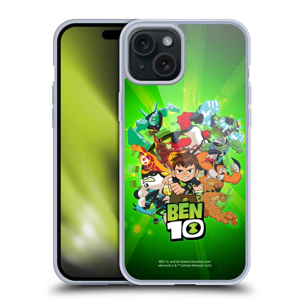 Ben 10: Animated Series Graphics Character Art Soft Gel Case for Apple iPhone 15 Plus