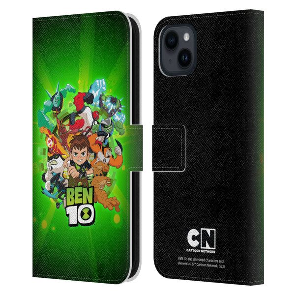 Ben 10: Animated Series Graphics Character Art Leather Book Wallet Case Cover For Apple iPhone 15 Plus