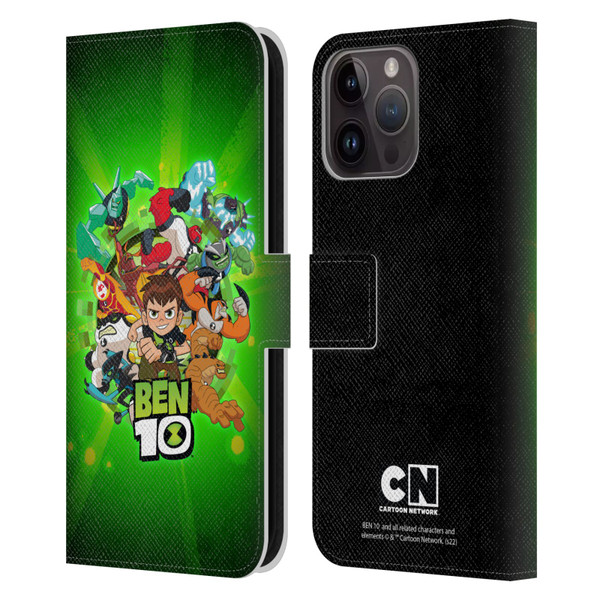 Ben 10: Animated Series Graphics Character Art Leather Book Wallet Case Cover For Apple iPhone 15 Pro Max