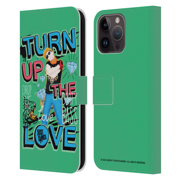 Just Dance Artwork Compositions Drop The Beat Leather Book Wallet Case Cover For Apple iPhone 15 Pro Max
